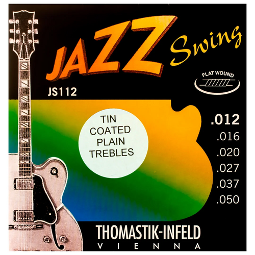 Thomastik-Infeld JS112T Jazz Swing Flatwound Jazz Guitar Strings Medium Light Tin-Plated Trebles (.012-.050)