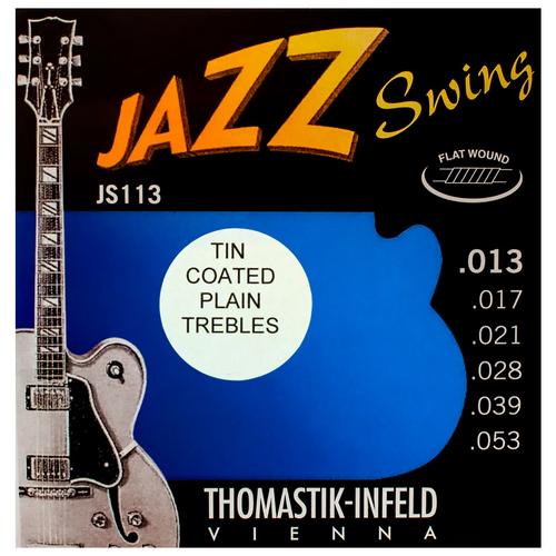 Thomastik-Infeld JS113T Jazz Swing Flatwound Jazz Guitar Strings Medium Tin-Plated Trebles (.013-.053)