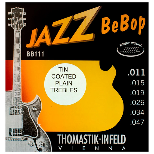 Thomastik-Infeld BB111T Jazz Bebop Round Wound Jazz Guitar Strings Extra Light Tin-Plated Trebles (.011-.047)