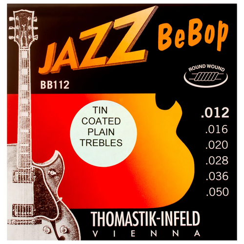 Thomastik-Infeld BB112T Jazz Bebop Round Wound Jazz Guitar Strings Light Tin-Plated Trebles (.012-.050)