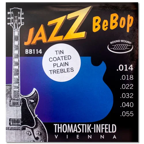 Thomastik-Infeld BB114T Jazz Bebop Round Wound Jazz Guitar Strings Medium Tin-Plated Trebles (.014-.055)