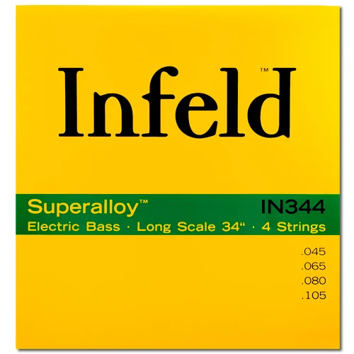 Thomastik-Infeld IN344 Infeld Superalloy Round Wound Bass Guitar Strings 4-String Long Scale (.045-.105)