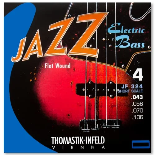 Thomastik-Infeld JF324 Jazz Flat Wound Nickel Bass Guitar Strings 4-String Short Scale (.043-.106)