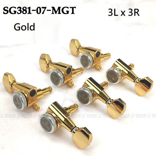 Gotoh SG381-07 MG-T Magnum Lock Guitar Tuning Machines 3Lx3R Set — Gold