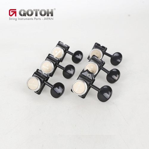 Gotoh SD91-05M MG-T Magnum Lock Vintage Guitar Tuning Machines 6-In-Line (L6) — Black
