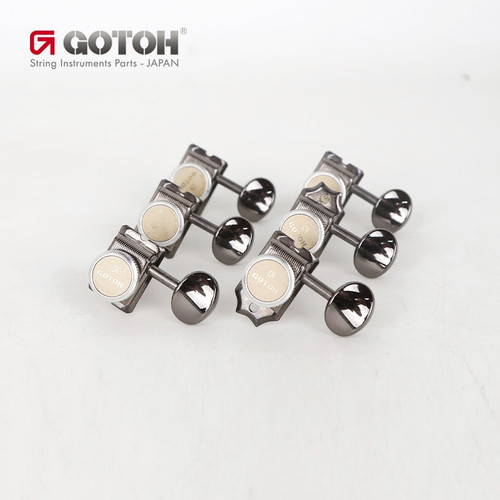 Gotoh SD91-05M MG-T Magnum Lock Vintage Guitar Tuning Machines 6-In-Line (L6) — Cosmo Black