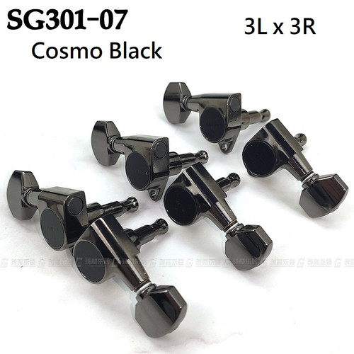Gotoh SG301-07 CK Guitar Tuning Machines 3Lx3R Set — Cosmo Black