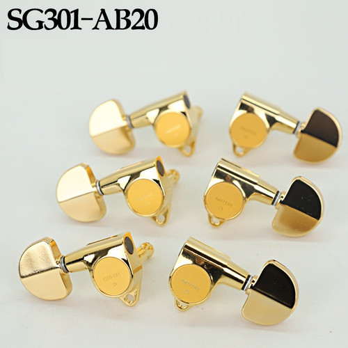 Gotoh SG301-AB20 GG Guitar Tuning Machines 3Lx3R Set — Gold, Aluminum Buttons