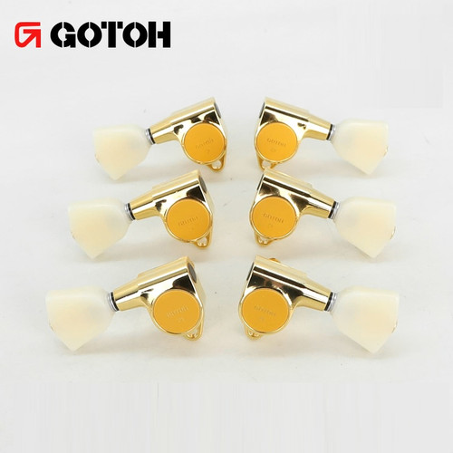 Gotoh SG301-P4N GG Guitar Tuning Machines 3Lx3R Set — Gold, Ivory Buttons
