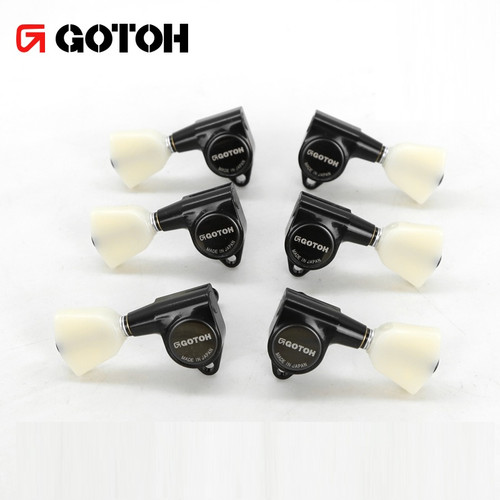 Gotoh SG301-P4N B Guitar Tuning Machines 3Lx3R Set — Black, Ivory Buttons