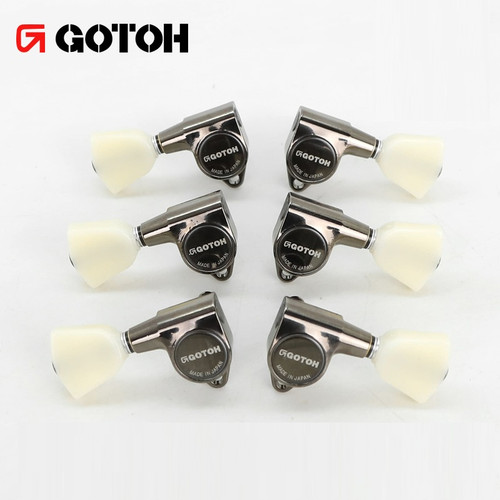 Gotoh SG301-P4N CK Guitar Tuning Machines 3Lx3R Set — Cosmo Black, Ivory Buttons