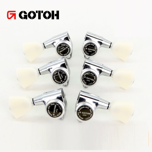 Gotoh SG301-P4N MG-T Magnum Lock Guitar Tuning Machines 3Lx3R Set — Chrome, Ivory Buttons