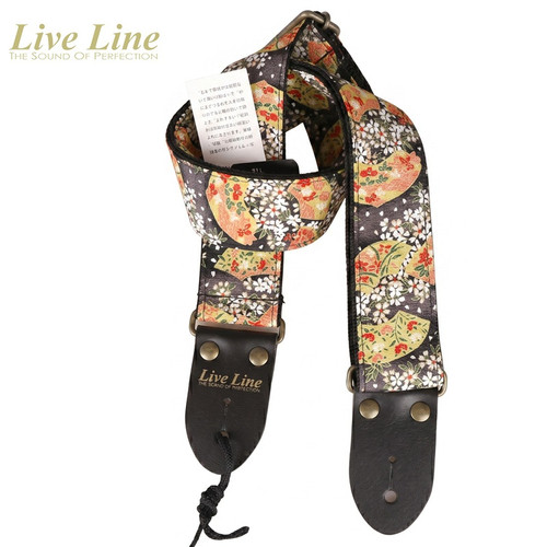 Live Line 2400 Series Guitar Strap — Japanese Fan Chirimen Woven, Made in Japan