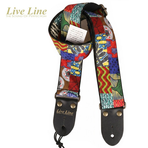 Live Line 2400 Series Guitar Strap — Patchwork Woven, Made in Japan