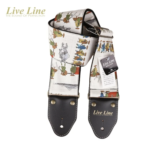 Live Line Japanesque Series Daimyo Procession White Wide Bass Strap — Made in Japan