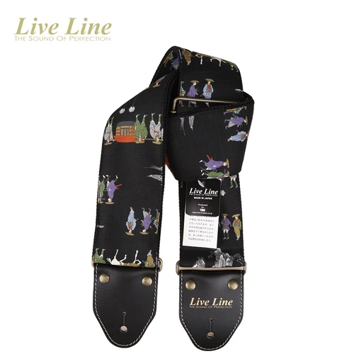 Live Line Japanesque Series Daimyo Procession Black Wide Bass Strap — Made in Japan