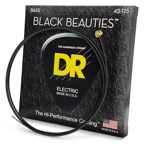 DR Strings BKB5-45 Black Beauties Coated 5-String Bass Strings — Medium 45-125