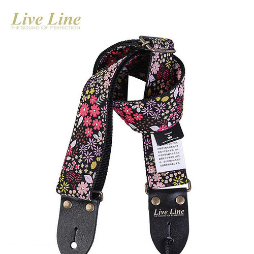 Live Line 2400 Series Flower Woven Guitar Strap — Made in Japan