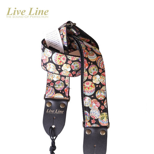 Live Line Chirimen-fu Temari Hand Ball Woven Guitar Strap — Made in Japan