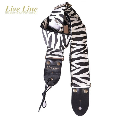 Live Line 2400 Series Zebra Print Woven Guitar Strap — Made in Japan