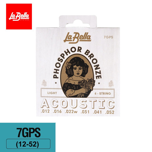 La Bella 7GPS Phosphor Bronze Acoustic Guitar Strings – Light 12-52