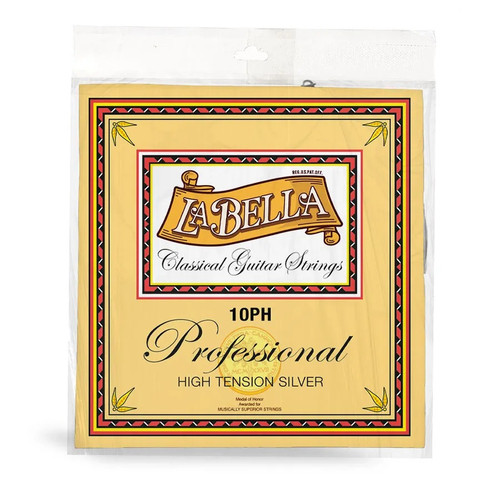 La Bella 10PH Professional Series Classical Guitar Strings – High Tension, Silver-Plated Basses