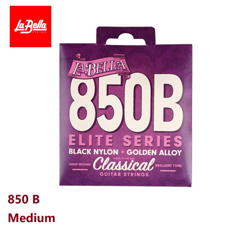 La Bella 850B Elite Classical Guitar Strings – Black Nylon, Golden Alloy Basses