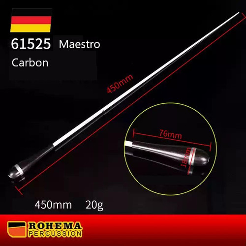Rohema Maestro Carbon Conductor Baton - Ebony Handle, 450mm