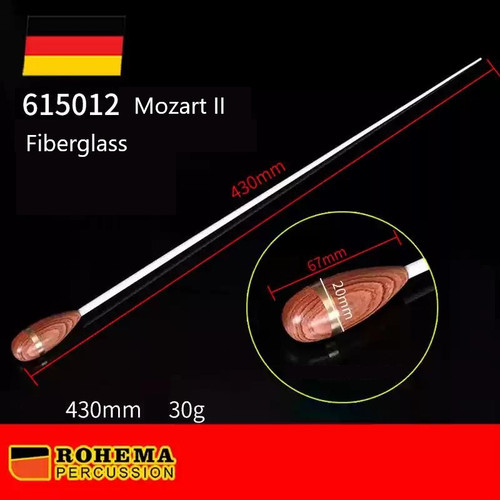 Rohema Mozart II Fiberglass Conductor Baton - Rosewood Handle, 430mm