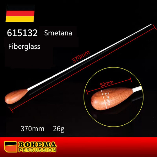 Rohema Smetana Conductor Baton - Fiberglass, Rosewood Handle, 370mm