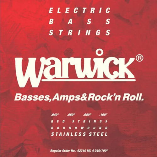 Warwick Red Label 42210 4-String Bass Strings - Stainless Steel Medium Light .040-.100