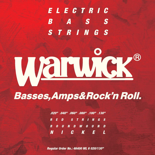 Warwick Red Label 46400 6-String Bass Strings - Nickel-Plated Steel Medium Light .020-.130