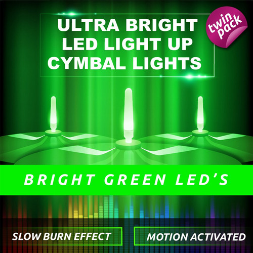 RockStix Cymbal Vibration-Sensing LED Lights – 2-Pack, Green