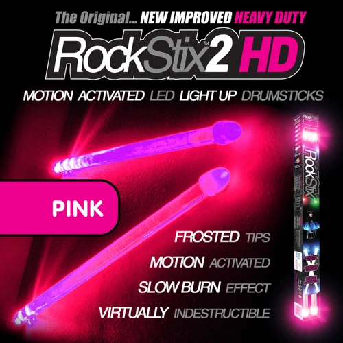 RockStix 2 HD Light-Up LED Drumsticks – Pink
