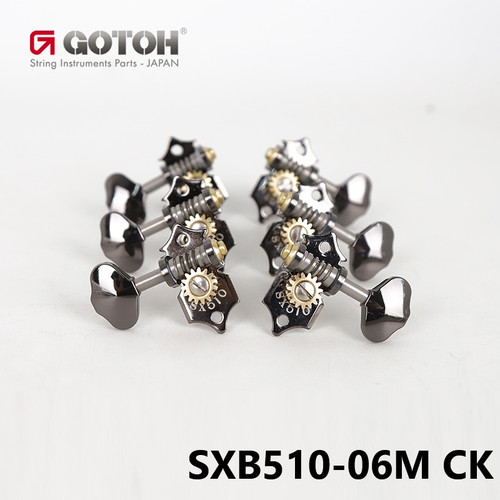 Gotoh SXB510-06M Open-Gear Guitar Tuning Machines L3+R3 - Cosmo Black