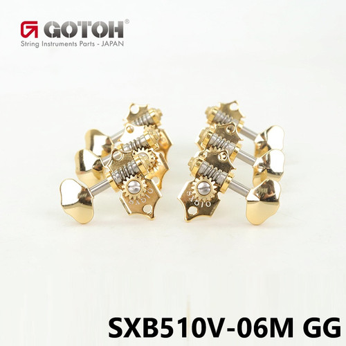 Gotoh SXB510V-06M Open-Gear Guitar Tuning Machines L3+R3 - Gold