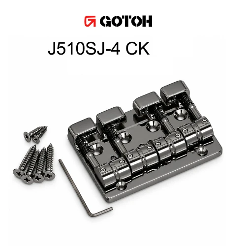Gotoh J510SJ-4 4-String Bass Bridge - Cosmo Black