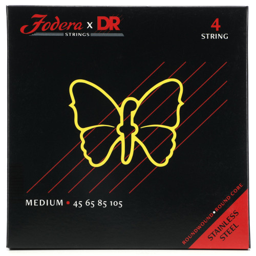 Fodera x DR Strings FSS-45105 Stainless Steel Bass Strings 4-String Medium 45-105