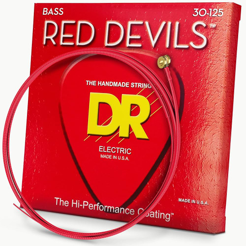 DR Strings RDB6-30 Red Devils Medium 6-String Bass Guitar Strings 30-125