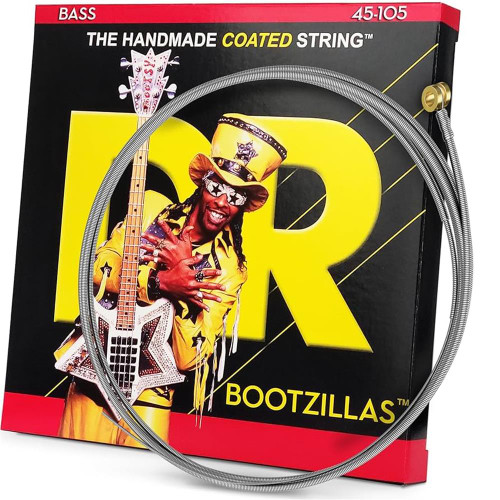 DR Strings BZ-45 Bootzillas Clear Coated Stainless Steel Medium Bass Guitar Strings 45-105