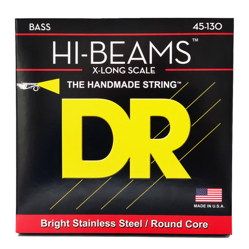 DR Strings LMR5-130 Hi-Beam Stainless Steel Medium to Heavy 5-String Bass Guitar Strings 45-130 X-Long