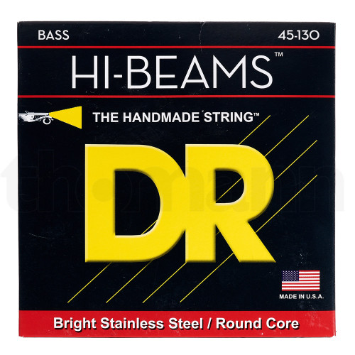 DR Strings MR5-130 Hi-Beam Stainless Steel Medium to Heavy 5-String Bass Guitar Strings 45-130