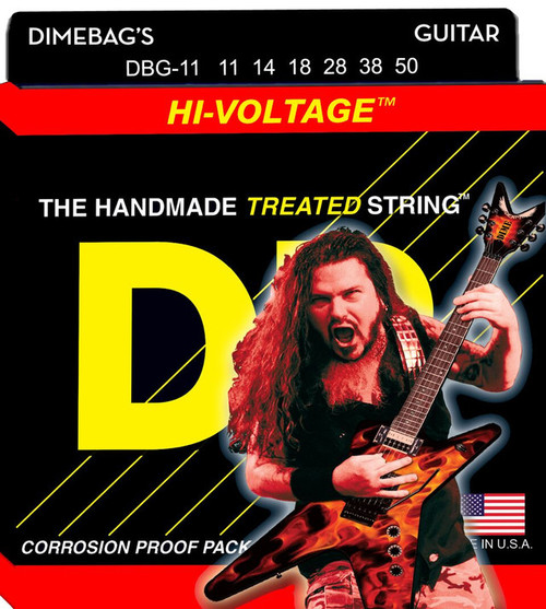 DR Strings DBG-11 Hi-Voltage Dimebag Darrell Nickel Plated Heavy Electric Guitar Strings 11-50