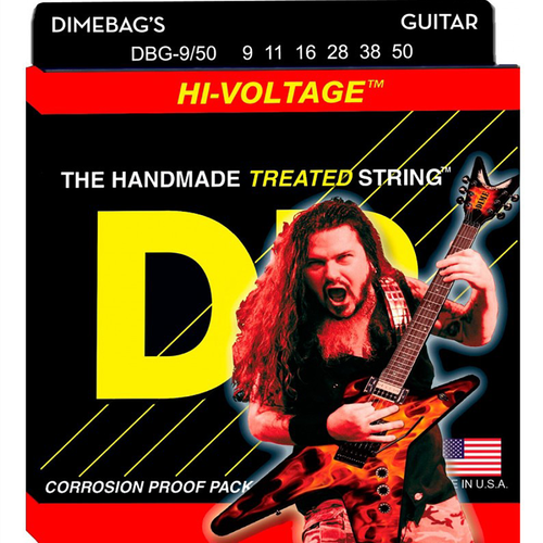 DR Strings DBG-9/50 Hi-Voltage Dimebag Darrell Nickel Plated Light to Heavy Electric Guitar Strings 09-50
