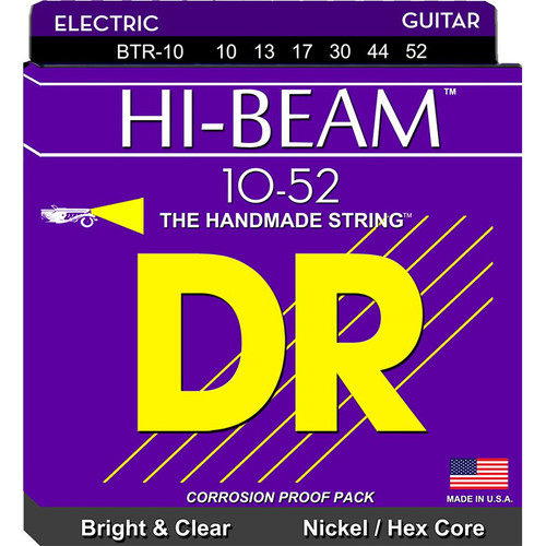 DR Strings BTR-10 Hi-Beam Nickel Plated Medium to Heavy Electric Guitar Strings 10-52