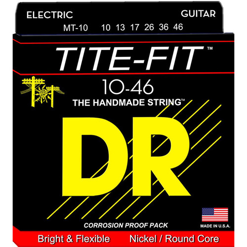 DR Strings MT-10 Tite-Fit Nickel Plated Medium Electric Guitar Strings 10-46