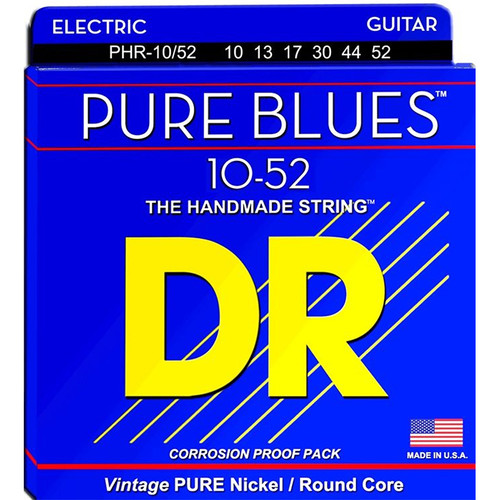 DR Strings PHR-10/52 Pure Blues Pure Nickel Medium to Heavy Electric Guitar Strings 10-52