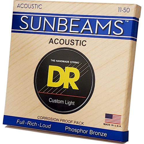 DR Strings RCA-11 Sunbeam Phosphor Bronze Custom Light Acoustic Guitar Strings 11-50