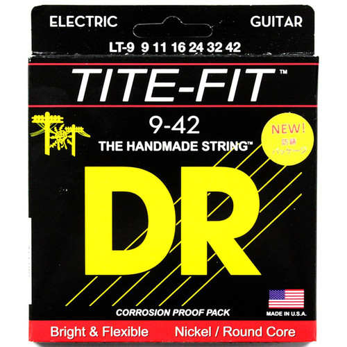DR Strings LT-9 Tite-Fit Nickel Plated Light Electric Guitar Strings 09-42