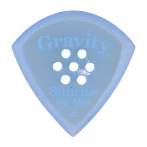 Gravity Sunrise Big Mini 2.0mm Blue Master Finish Guitar Pick, Multi-Hole Grip